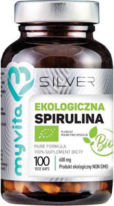 Spirulina BIO 600mg 100 kapsler MYVITA SILVER PURE
